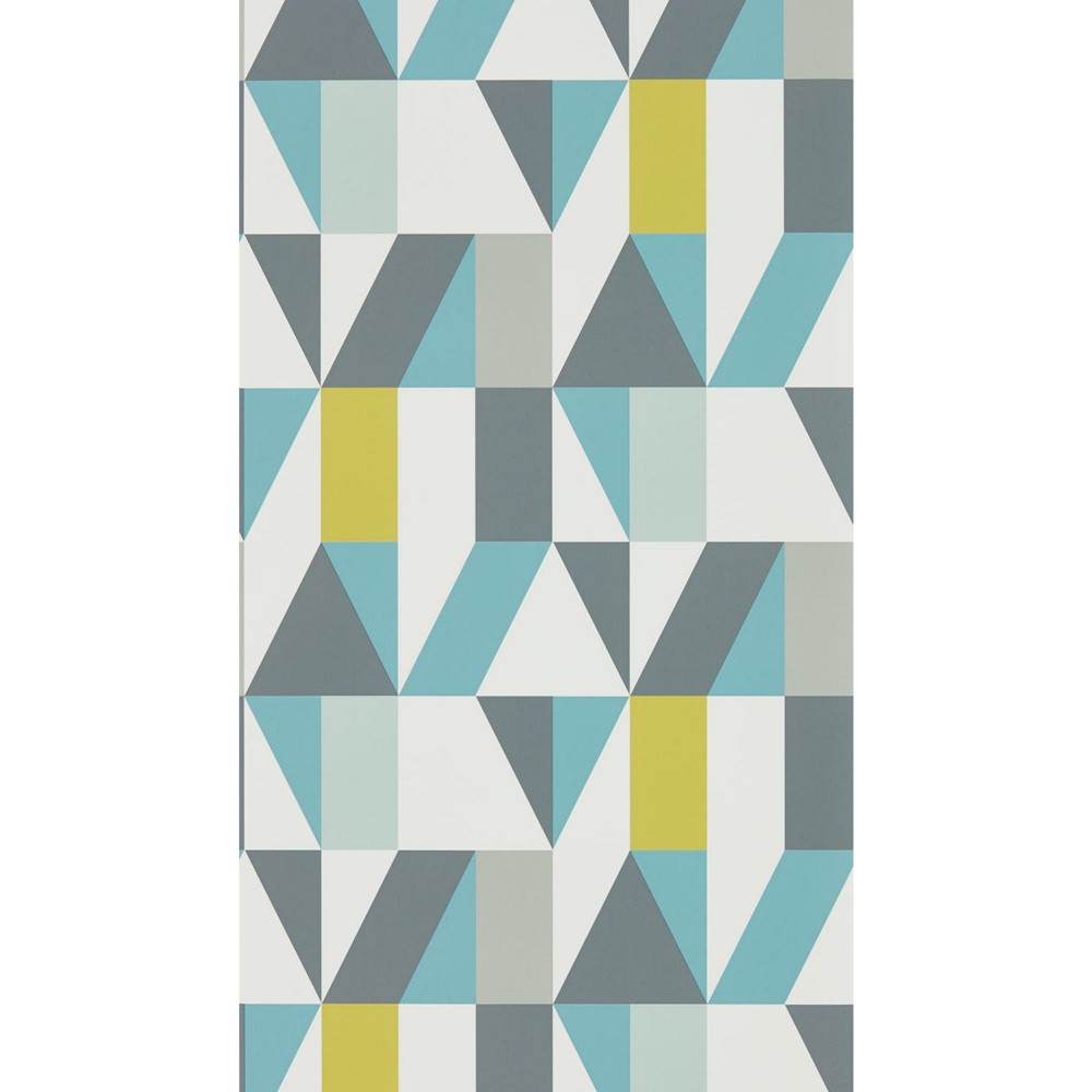 Nuevo Geometric Wallpaper 111830 by Scion in Marine Midnight Kiwi